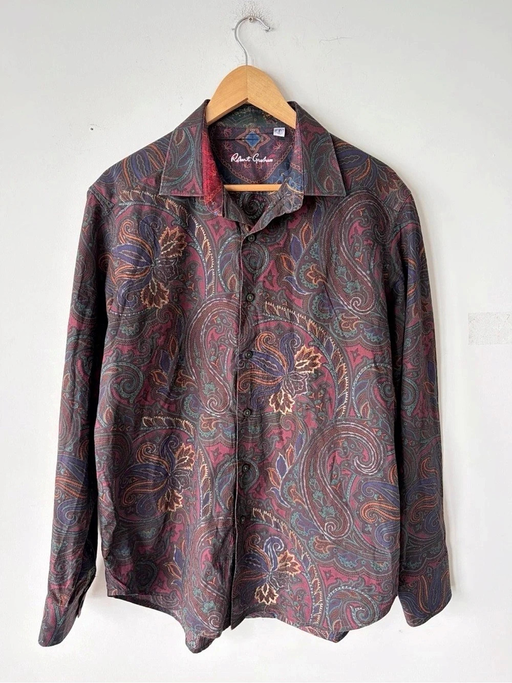 Robert Graham Paisley Long Sleeve Button Up Shirt SIze L